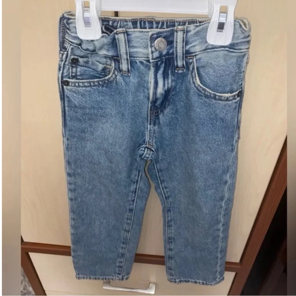 Gap Boys Original Straight Jeans Size 4 Adjustable Waist Blue